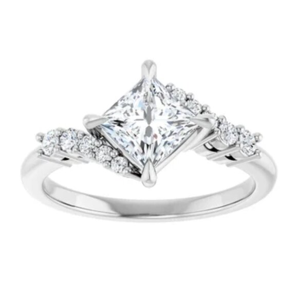 1.18 Carat Lab Diamond Princess Cut Engagement Ring, IGI Certified! - Picture 3 of 6